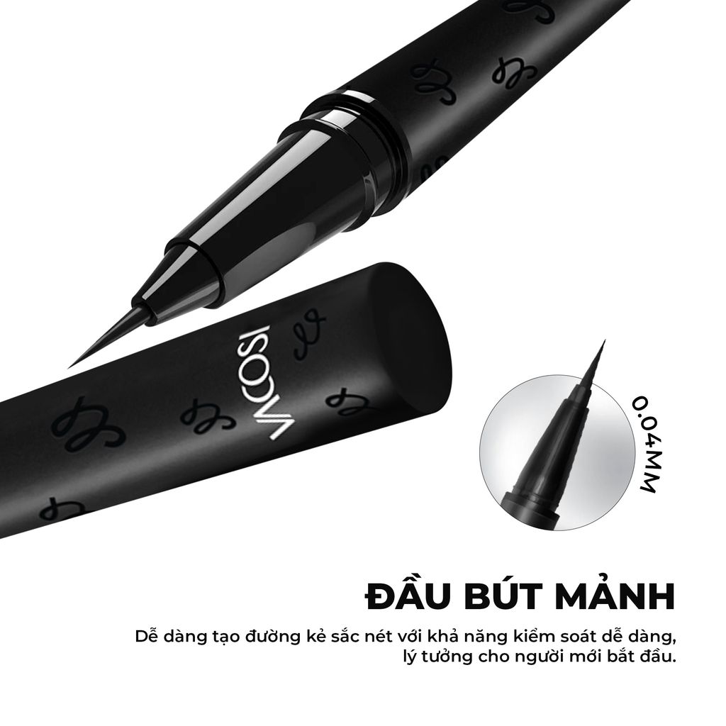 Kẻ mắt nước lâu trôi Vacosi Waterproof Eyeliner 24h VM29