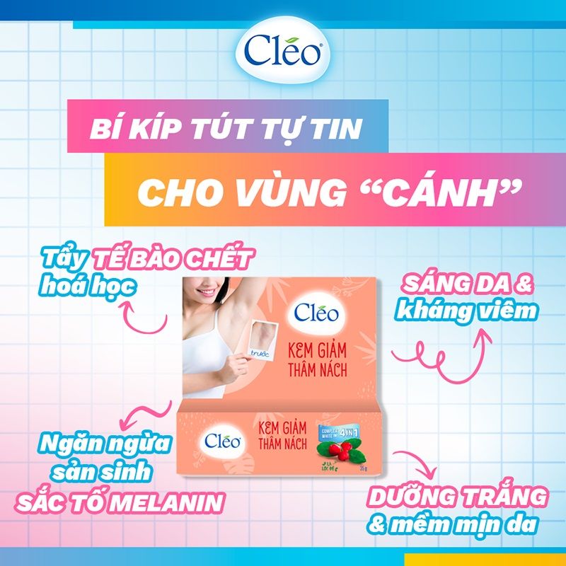 Kem Giảm Thâm Nách Chiết Xuất Lá Lộc Đề CLEO Complex White 4IN1