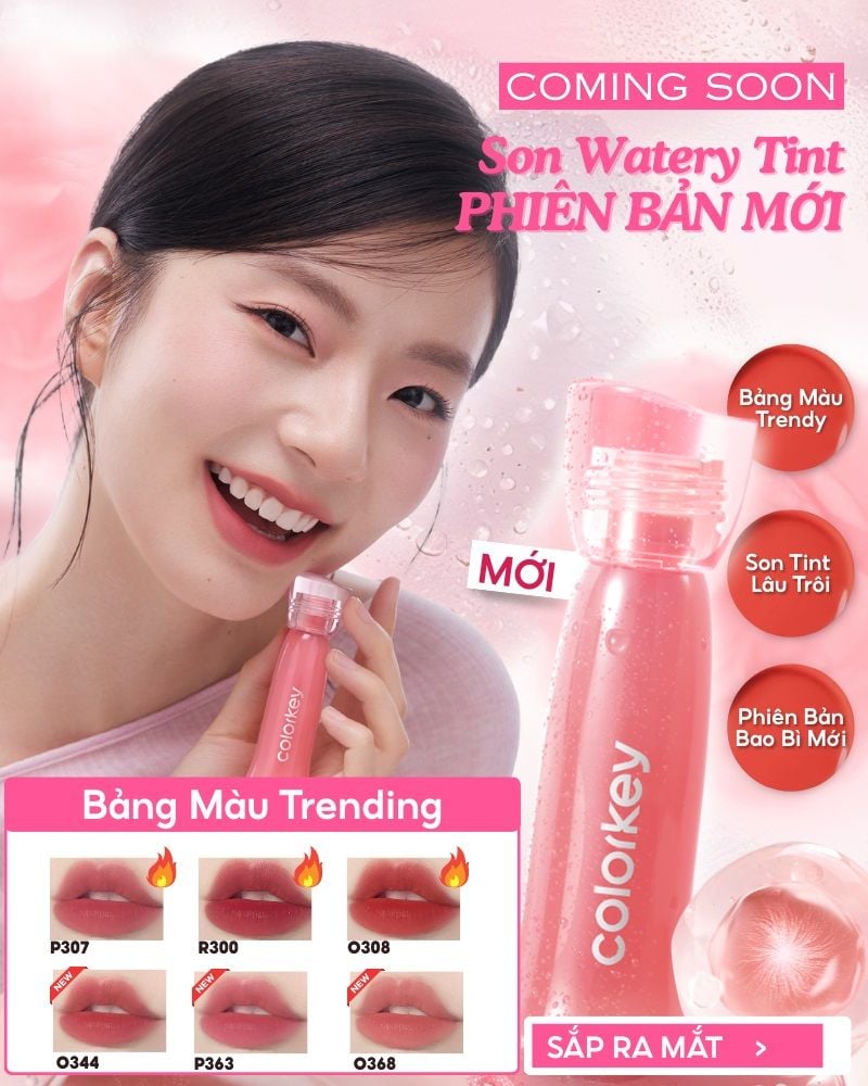 Son Kem Lì Siêu Mịn Môi Colorkey Soft Matte Water Tint Phiên bản mới