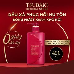 Dầu Xả Tsubaki Dưỡng Tóc Bóng Mượt Premium Moist Conditioner 490ml