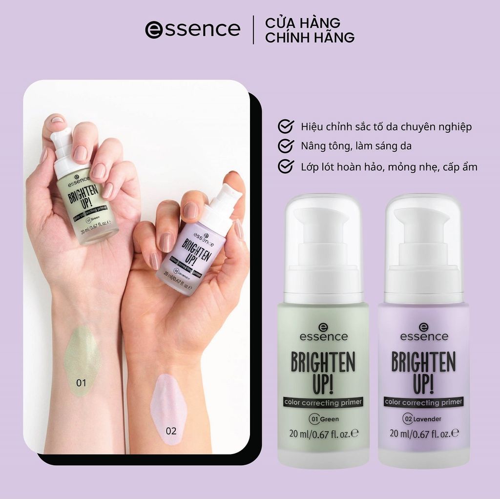 Kem lót Essence brighten up! color correcting primer