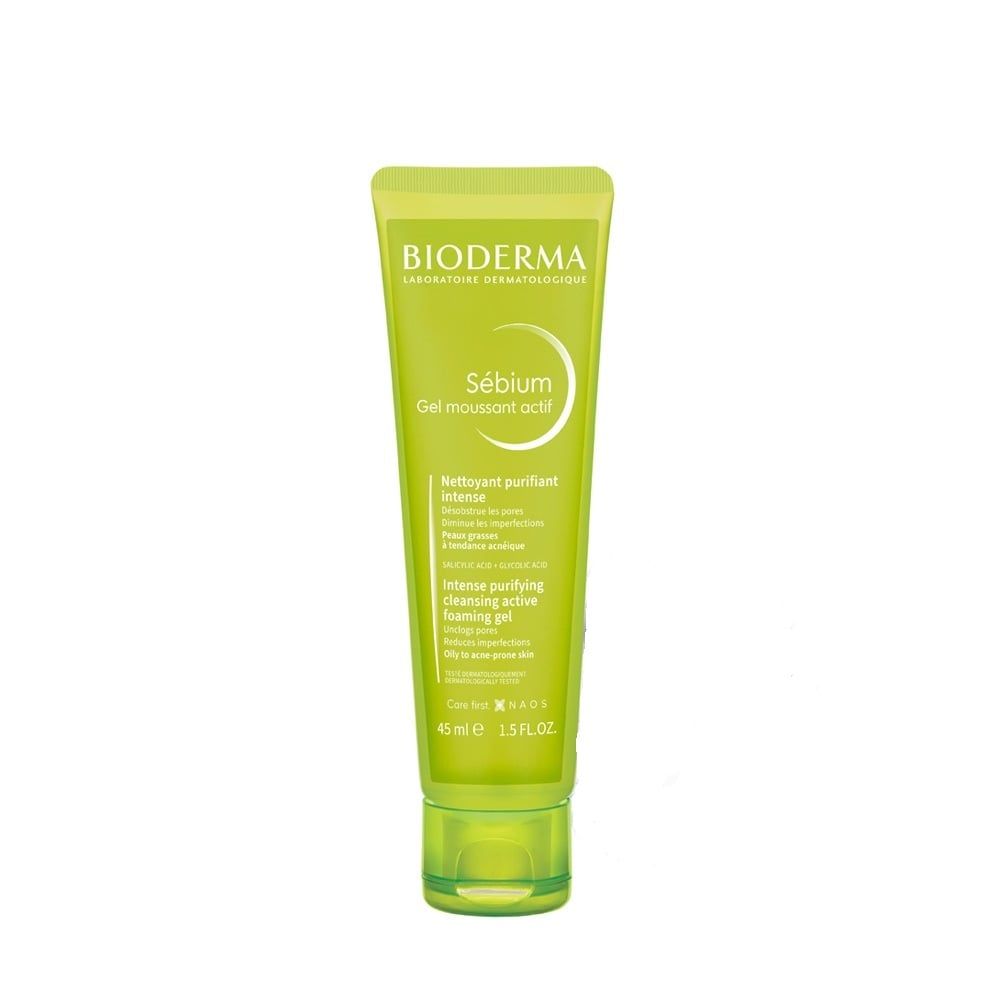 Gel Rửa Mặt Bioderma Sébium Gel Moussant Actif Làm Sạch Sâu, Giảm Mụn 200ml