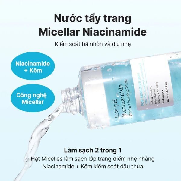 Nước tẩy trang Cosrx Low pH Niacinamide Cleansing Water  400ml