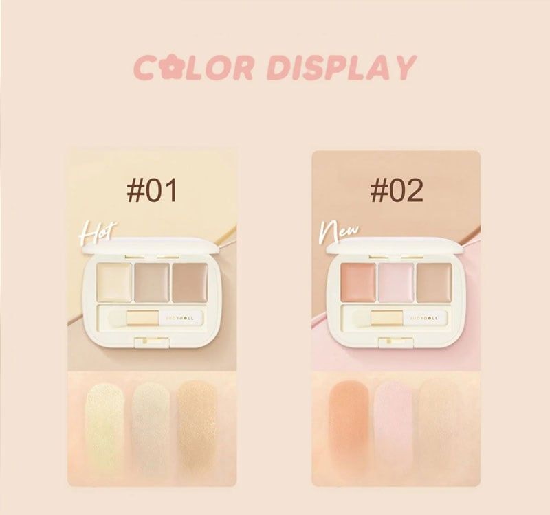 Bảng Che Khyết Điểm Judydoll Moisturizing 3-Color Concealer Palette 3 Màu 2.7g