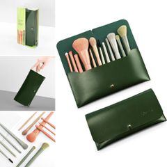 Bộ Cọ Trang Điểm Vacosi 12 Cây Kèm Ví Xanh Rêu - BC35