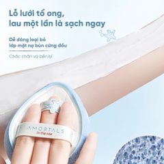 Bông Rửa Mặt Amortals Ocean 3.0 – Mút Tẩy Trang & Rửa Mặt PU Mềm Mịn, Tạo Bọt Nhanh, Thiết Kế Quai Đôi Chống Trượt