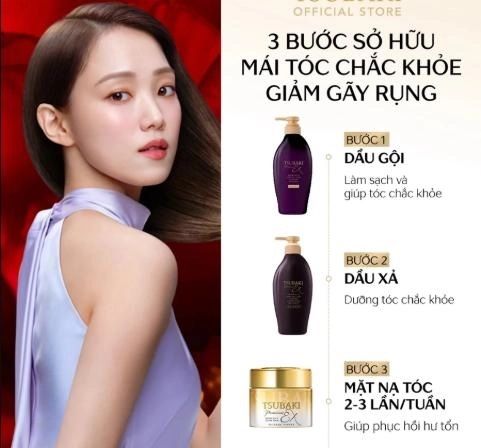 Dầu Gội Tsubaki tím phục hồi ngăn gãy rụng 450ml