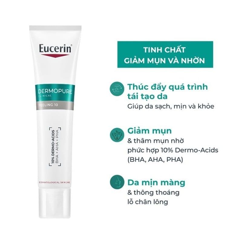 Tinh Chất Eucerin Hỗ Trợ Giảm Mụn, Mờ Vết Thâm Dermopure Clinical Peeling 10 40ml