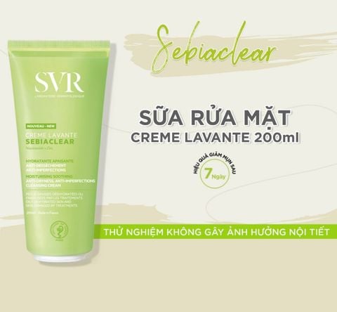 Sữa Rửa Mặt SVR Sebiaclear Creme Lavante Cấp Ẩm Da, Không Chứa Xà Phòng