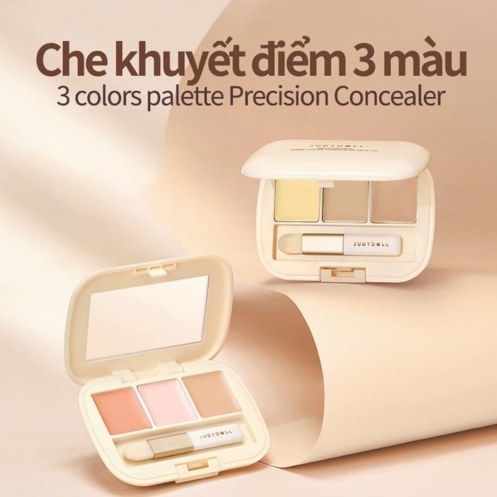 Bảng Che Khyết Điểm Judydoll Moisturizing 3-Color Concealer Palette 3 Màu 2.7g