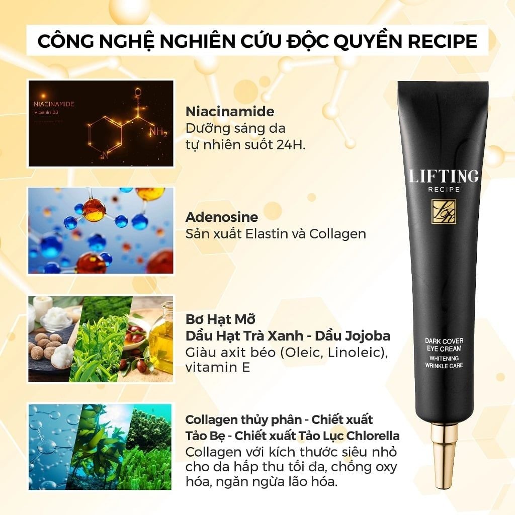 Kem Dưỡng Mắt Mờ Thâm Giảm Nếp Nhăn Re:cipe Lifting Dark Cover Eye Cream 30ml