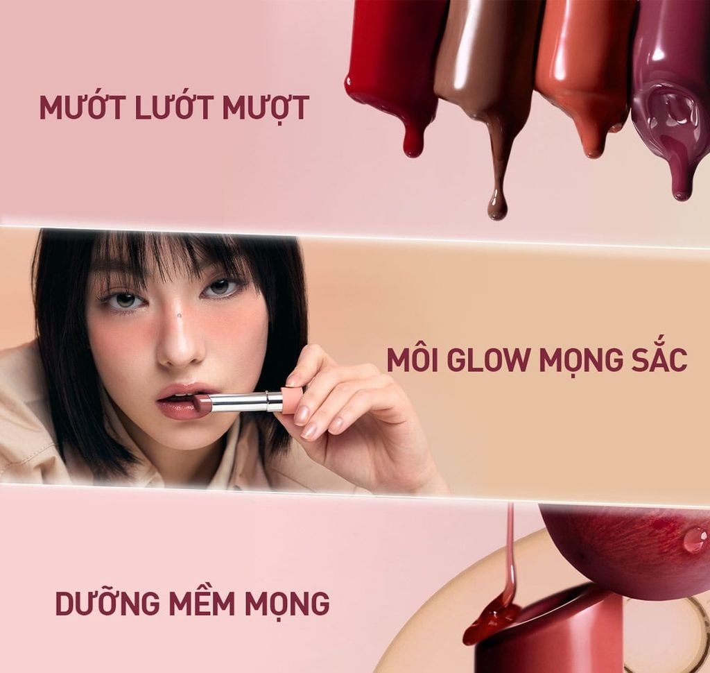 Son Bóng 3CE Dưỡng Ẩm Glazy Lip Glow 5g