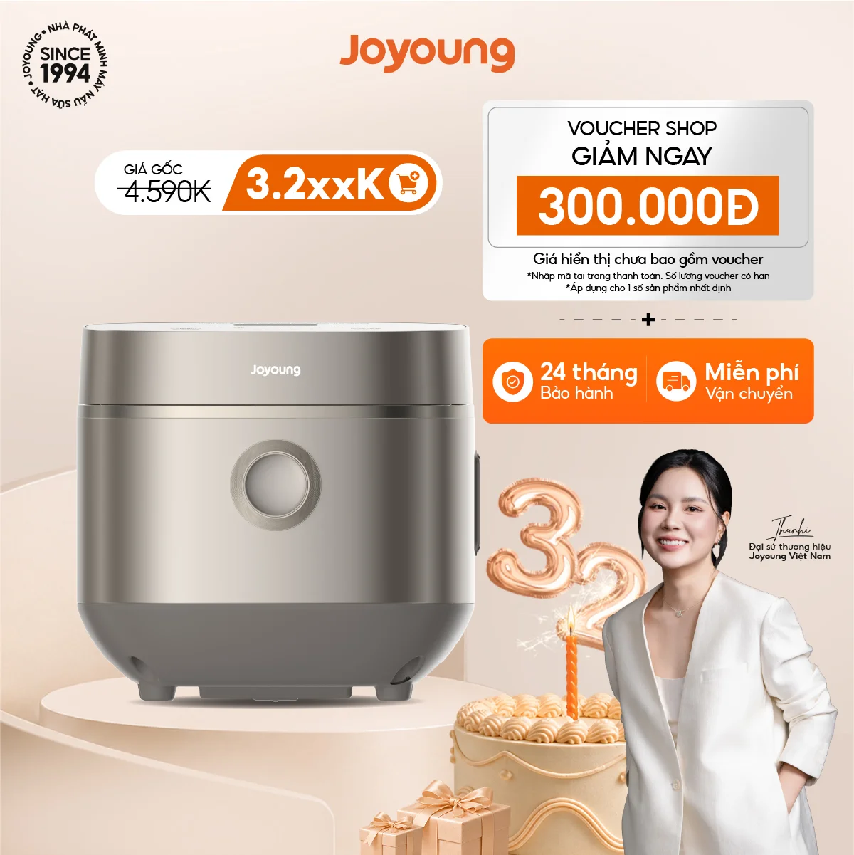 Nồi cơm điện tử chống dính tự nhiên Joyoung JNRC-502, ưu đãi tháng 8, giá tốt nhất tại website Joyoung Official