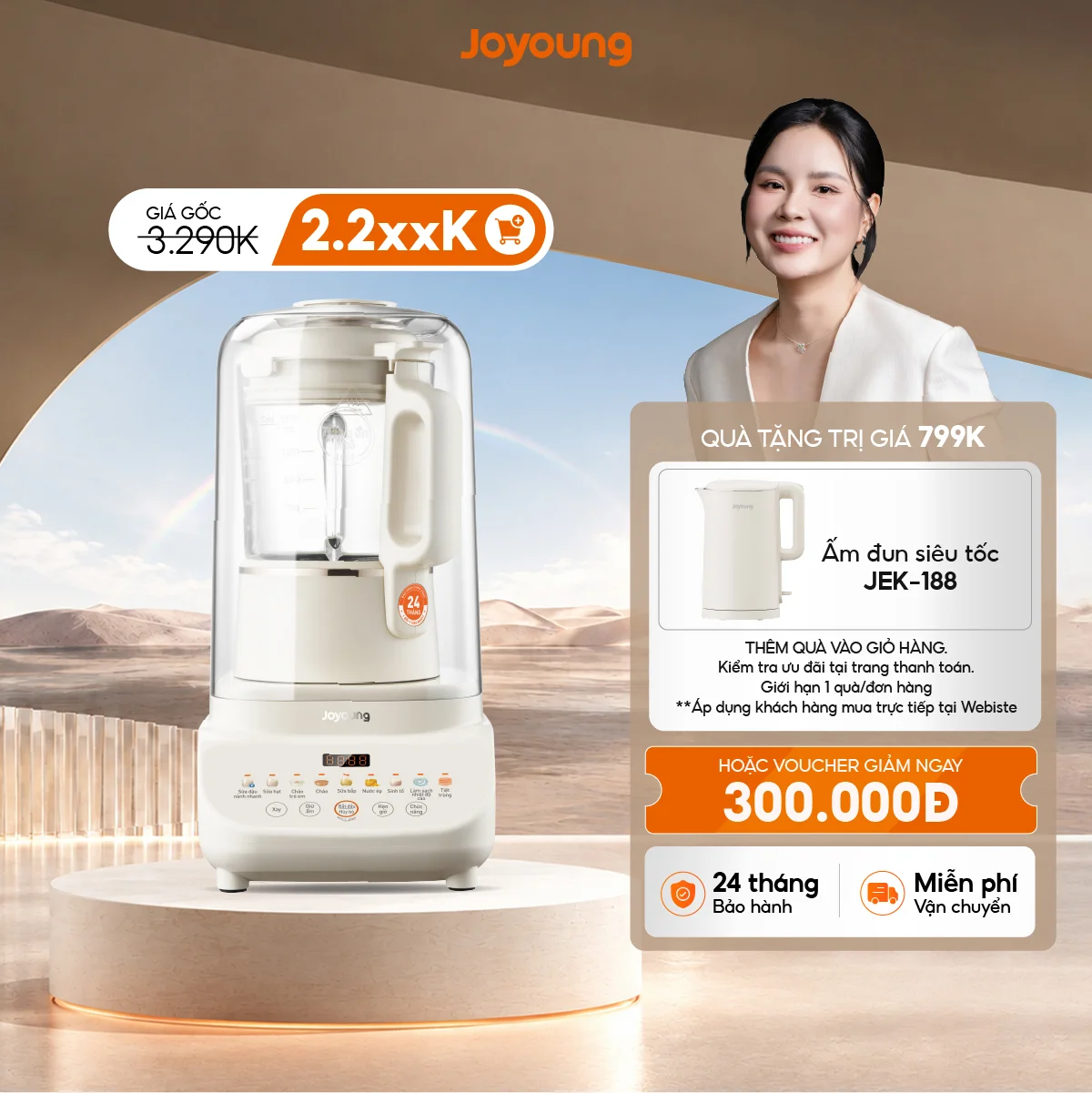 Máy nấu sữa hạt chống ồn Joyoung JHSB-602  chương trình ưu đãi giá tốt nhất tại website Joyoung Official