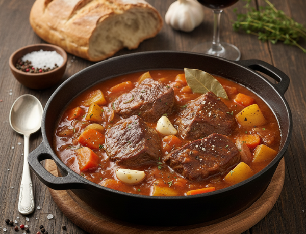 Bò hầm rau củ kiểu Âu