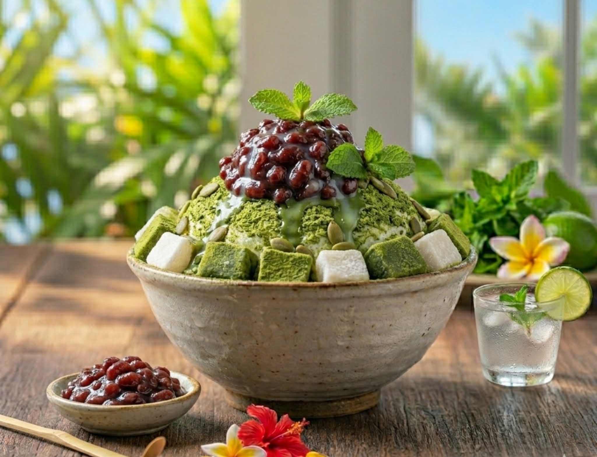 Bingsu matcha đậu đỏ