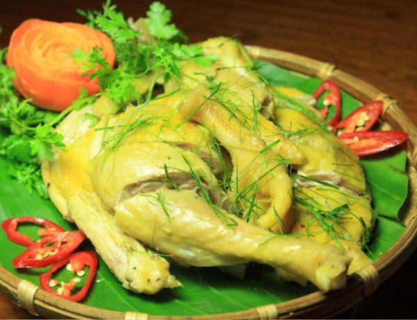 Gà hấp muối sả