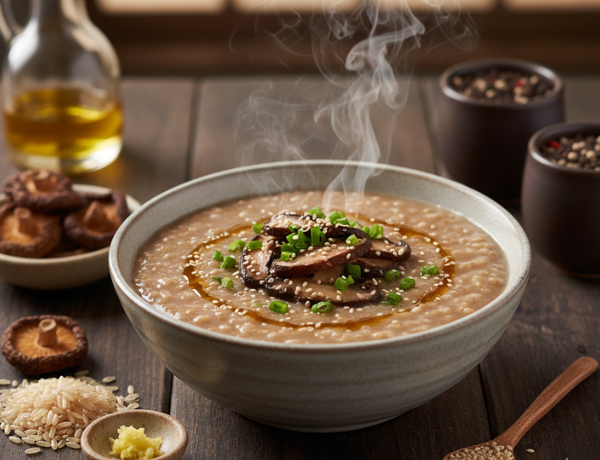 Cháo gạo lứt nấm hương