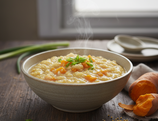 Cháo hạt kê khoai lang