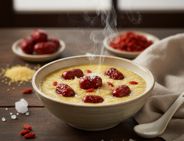 Cháo hạt kê táo đỏ