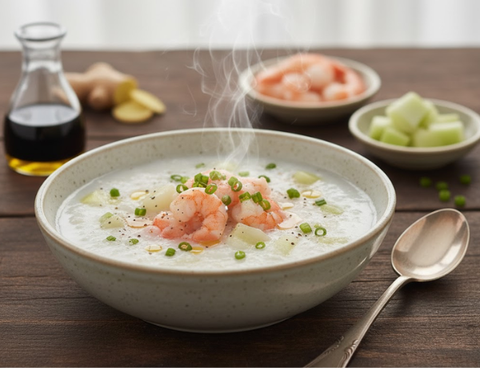 Cháo tôm bí xanh