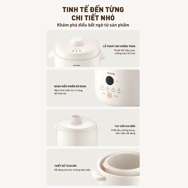 Nồi nấu chậm Joyoung JSC-187 - Chương trình ưu đãi tháng 8 giá tốt nhất tại website Joyoung
