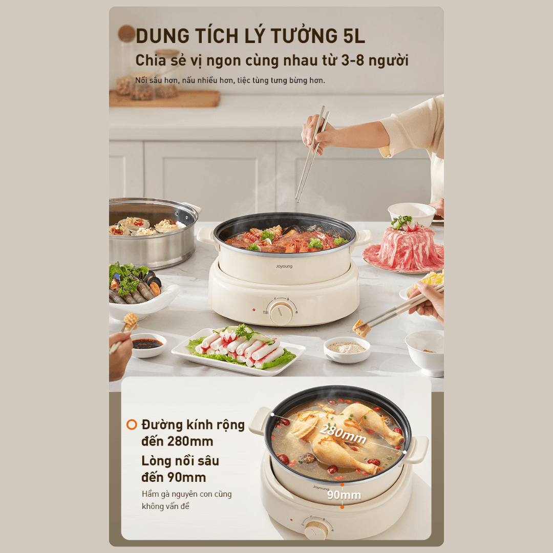 Nồi lẩu đa năng 3 trong 1 Joyoung JHP-525