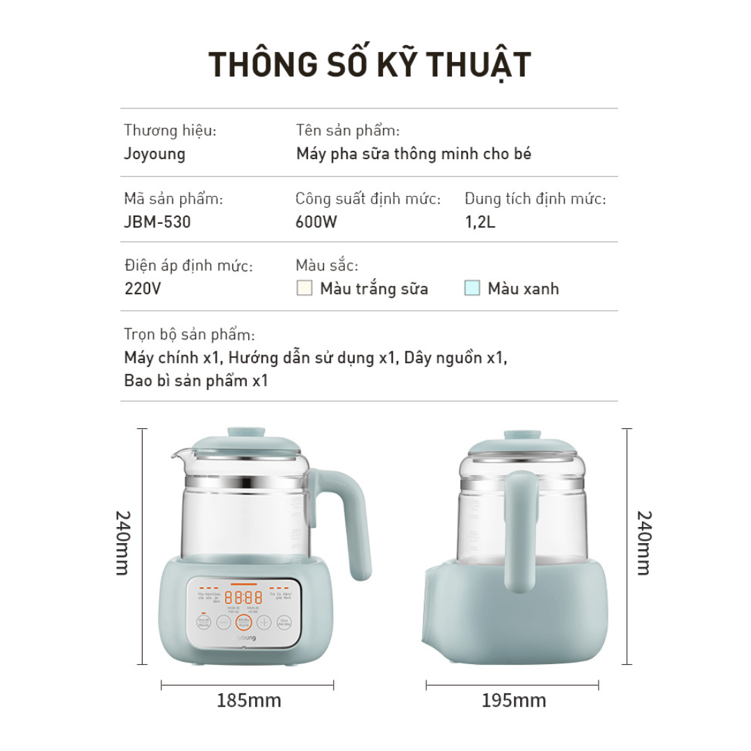 Máy đun nước pha sữa thông minh cho bé Joyoung JBM-530