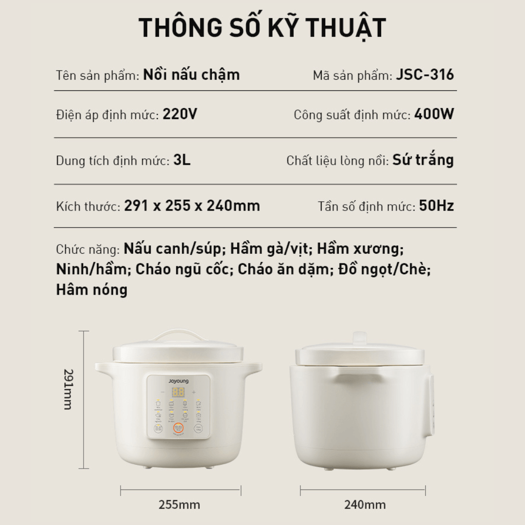 Nồi nấu chậm Joyoung JSC-316 tại website Joyoung Việt Nam