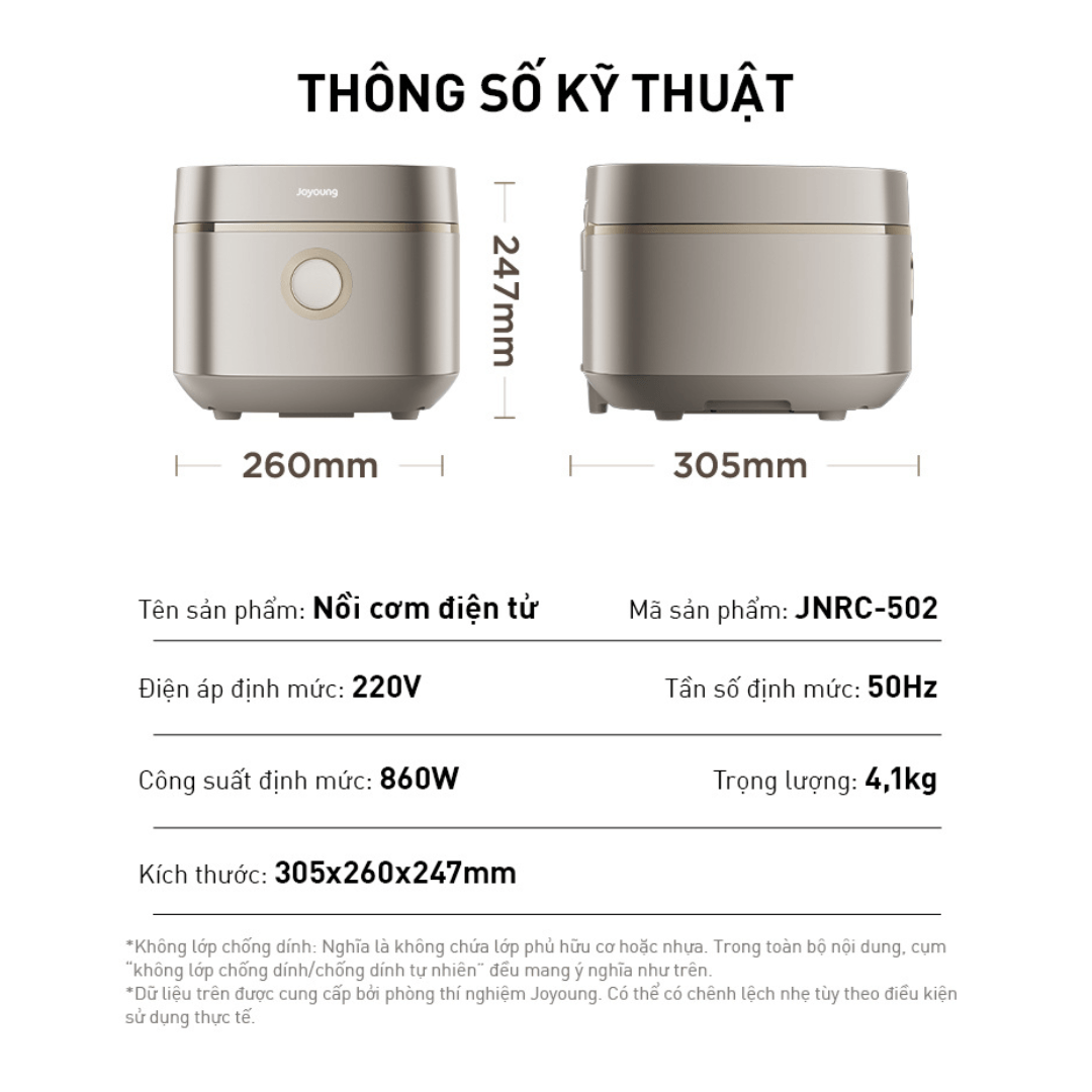 Nồi cơm điện tử chống dính tự nhiên Joyoung JNRC-502