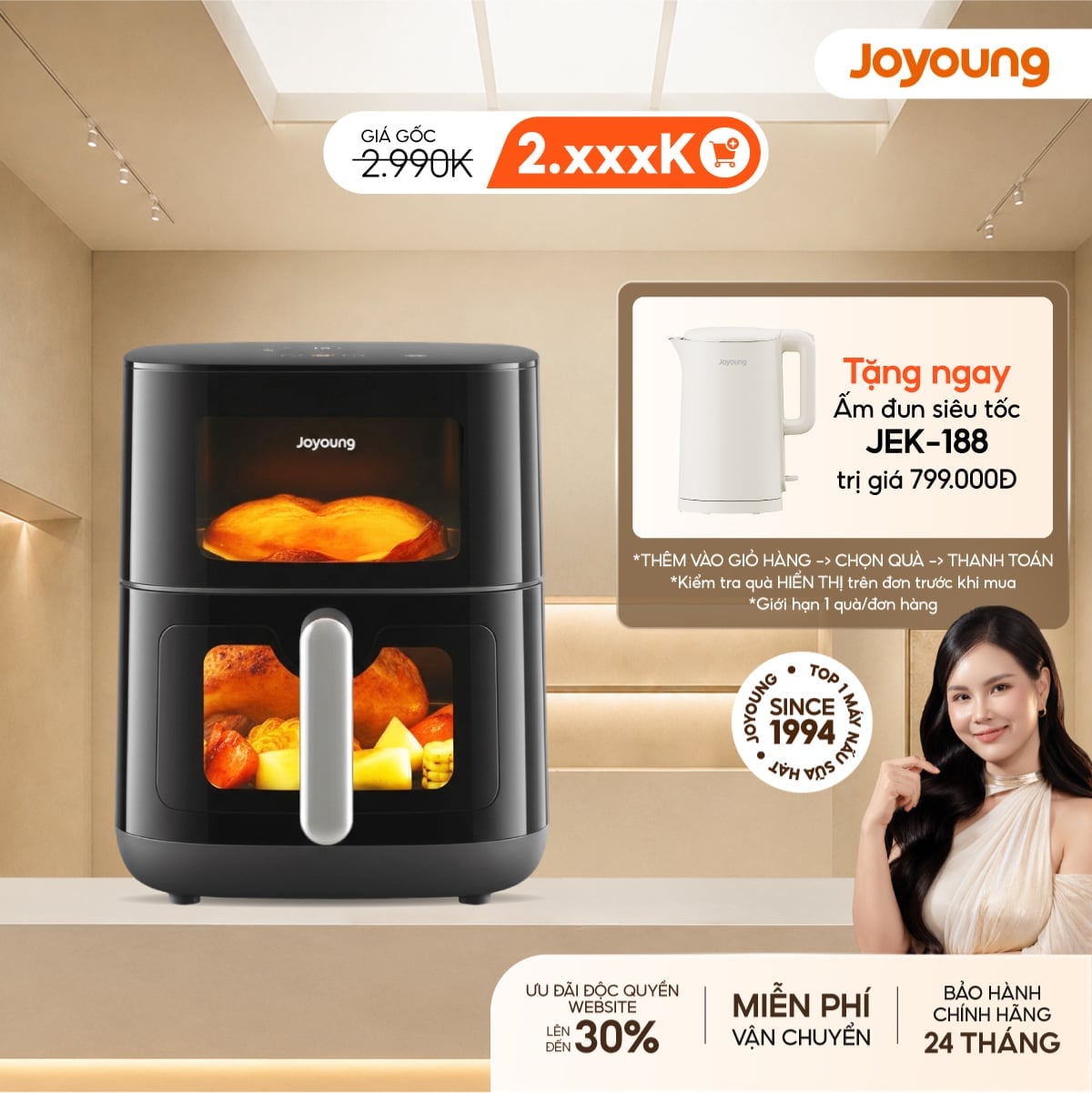 Nồi chiên không dầu cao cấp Joyoung JAF-579