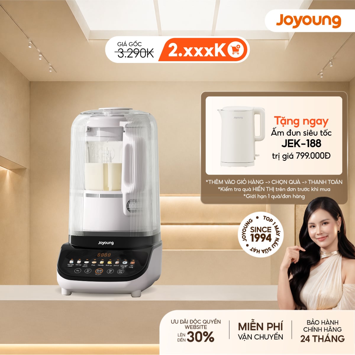 Máy nấu sữa hạt đa năng Joyoung JHSB-602 Pro
