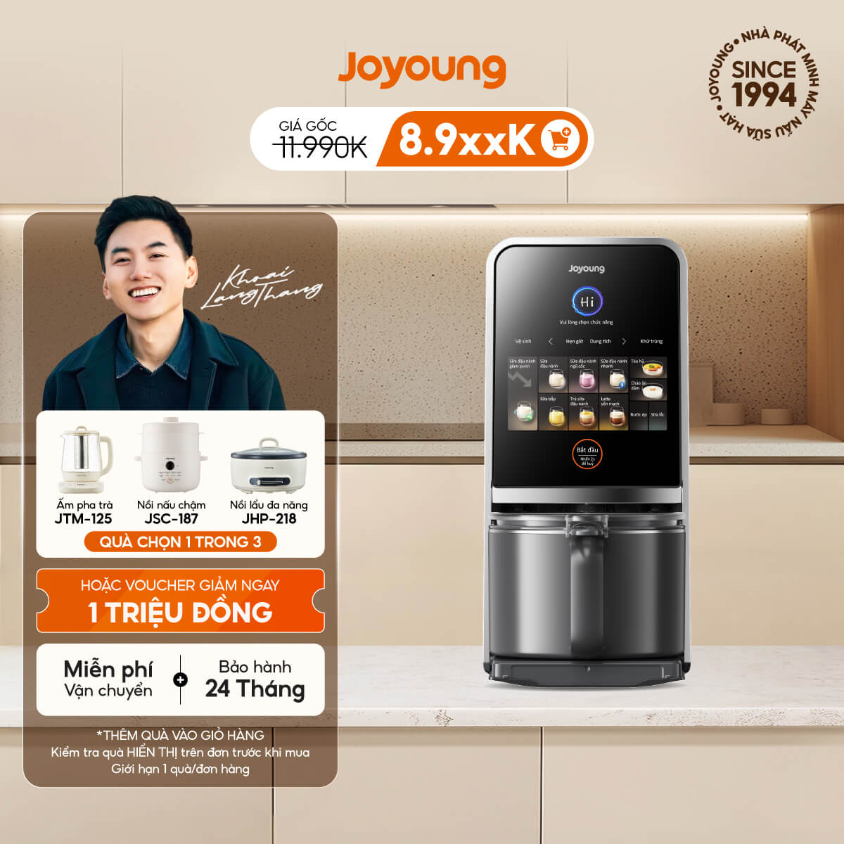 Máy nấu sữa hạt làm sạch tự động Joyoung JSCB-K7 PRO
