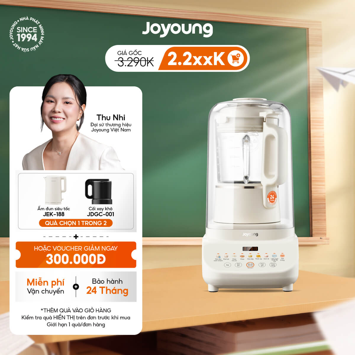 Máy nấu sữa hạt chống ồn Joyoung JHSB-602