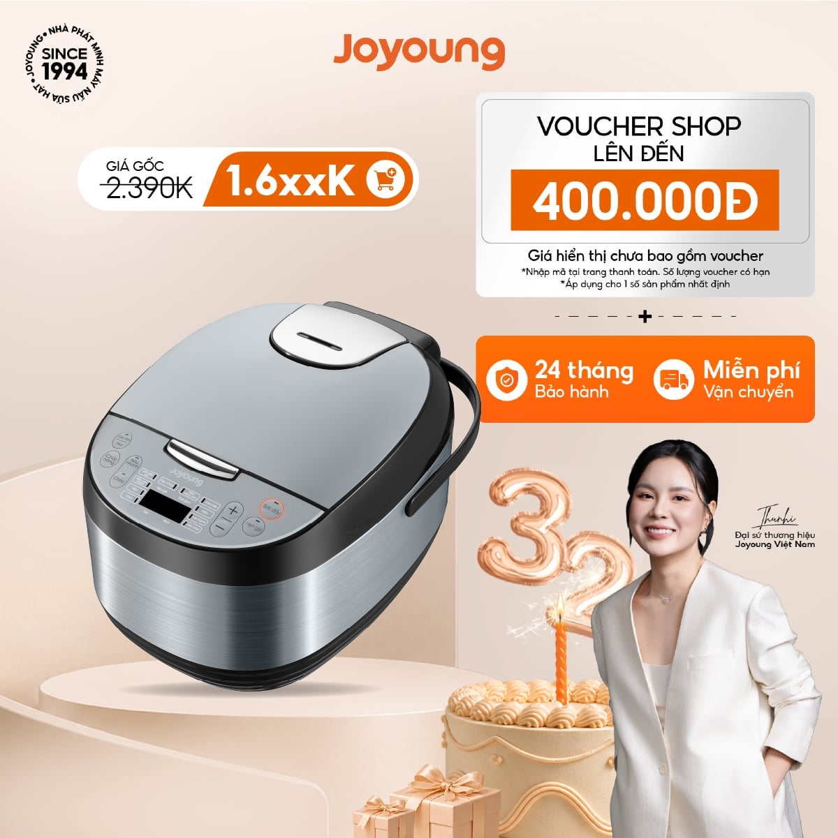 Nồi cơm điện tử Joyoung JRC-7130 - Chương trình ưu đãi tháng 8 giá tốt nhất