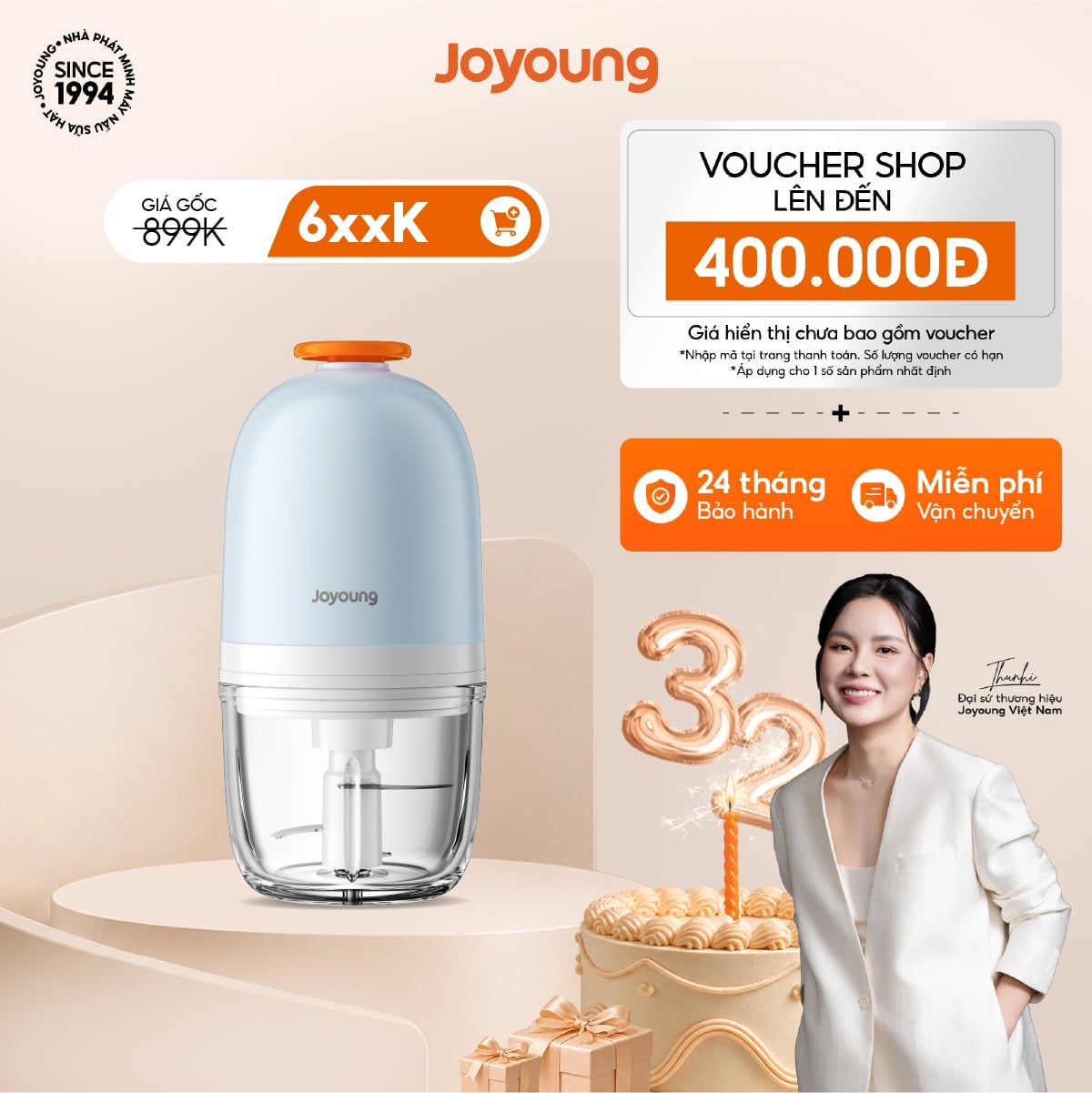 Máy xay ăn dặm cho bé Joyoung JBFC-166 - Chương trình ưu đãi tháng 7 giá tốt nhất website Joyoung Official