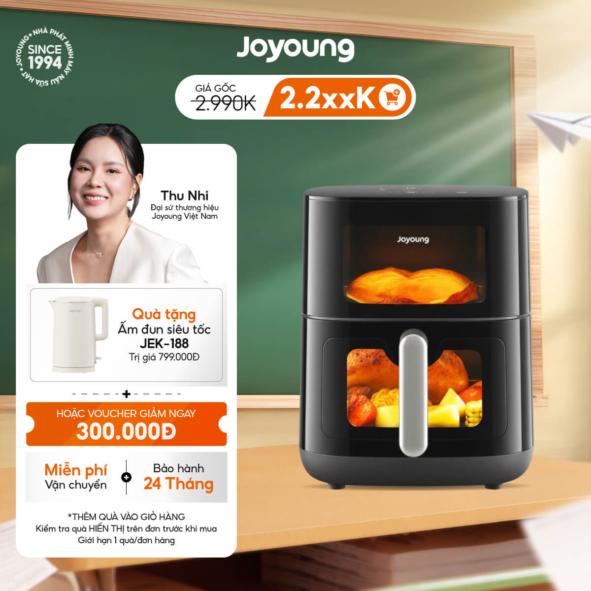 Nồi chiên không dầu cao cấp Joyoung JAF-579