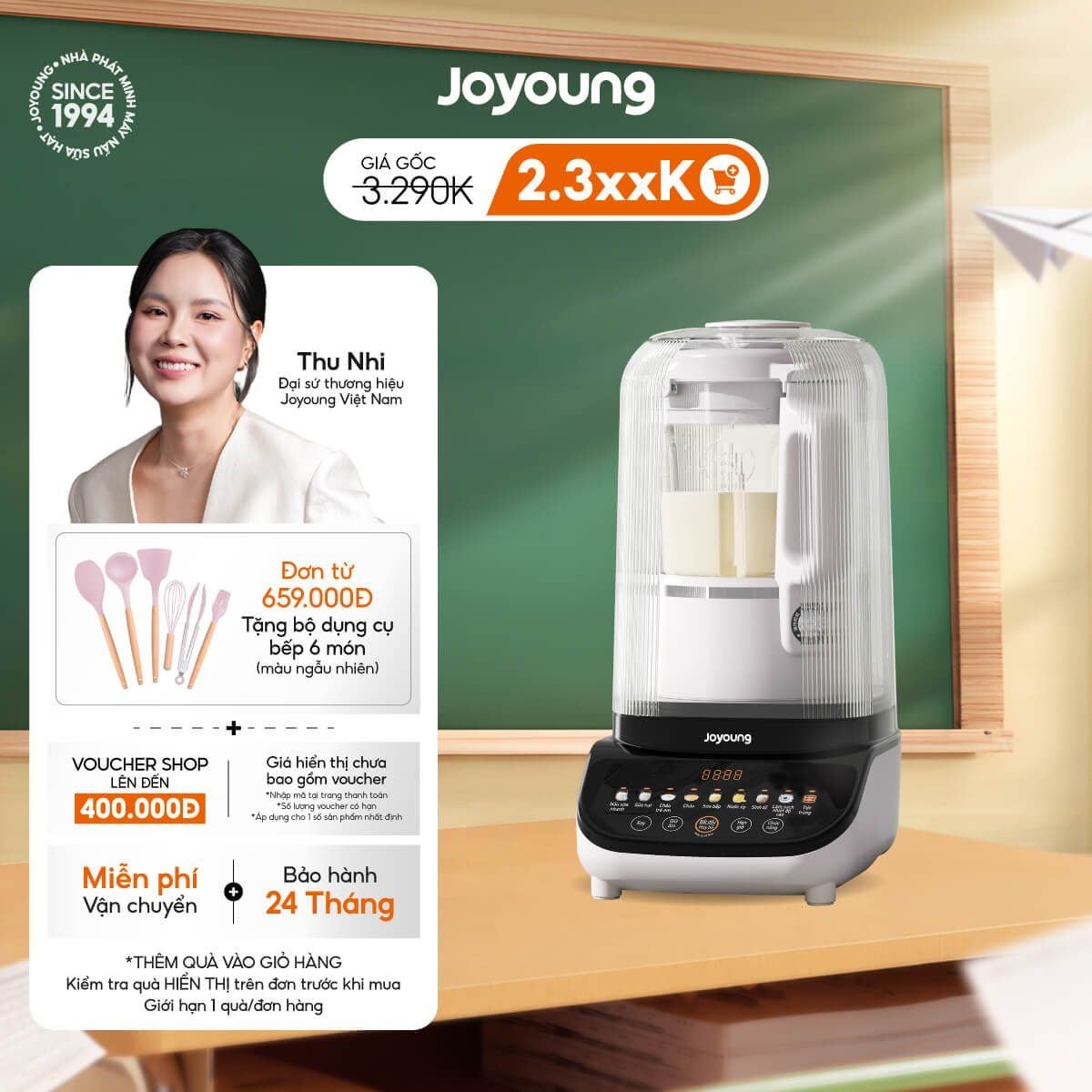  Máy nấu sữa hạt đa năng Joyoung JHSB-602 Pro 