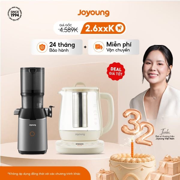 Combo Máy ép chậm Joyoung JSJ-868 + Ấm pha trà đa năng Joyoung JTM-125