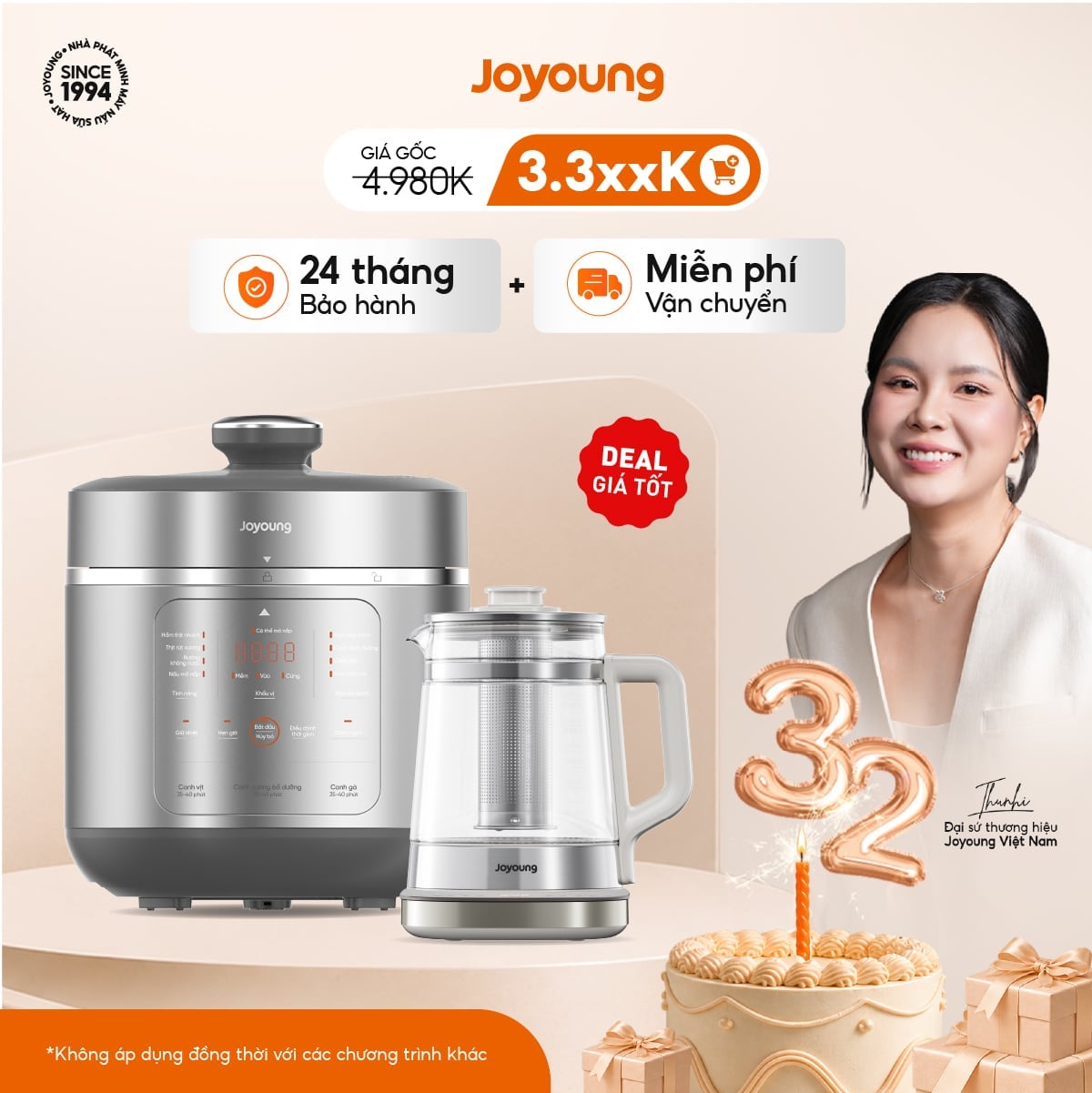 Combo Nồi áp suất JHPC-5039 và Ấm pha trà đa năng JTM-196
