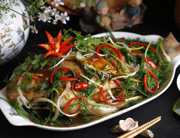 Cá mú hấp xì dầu