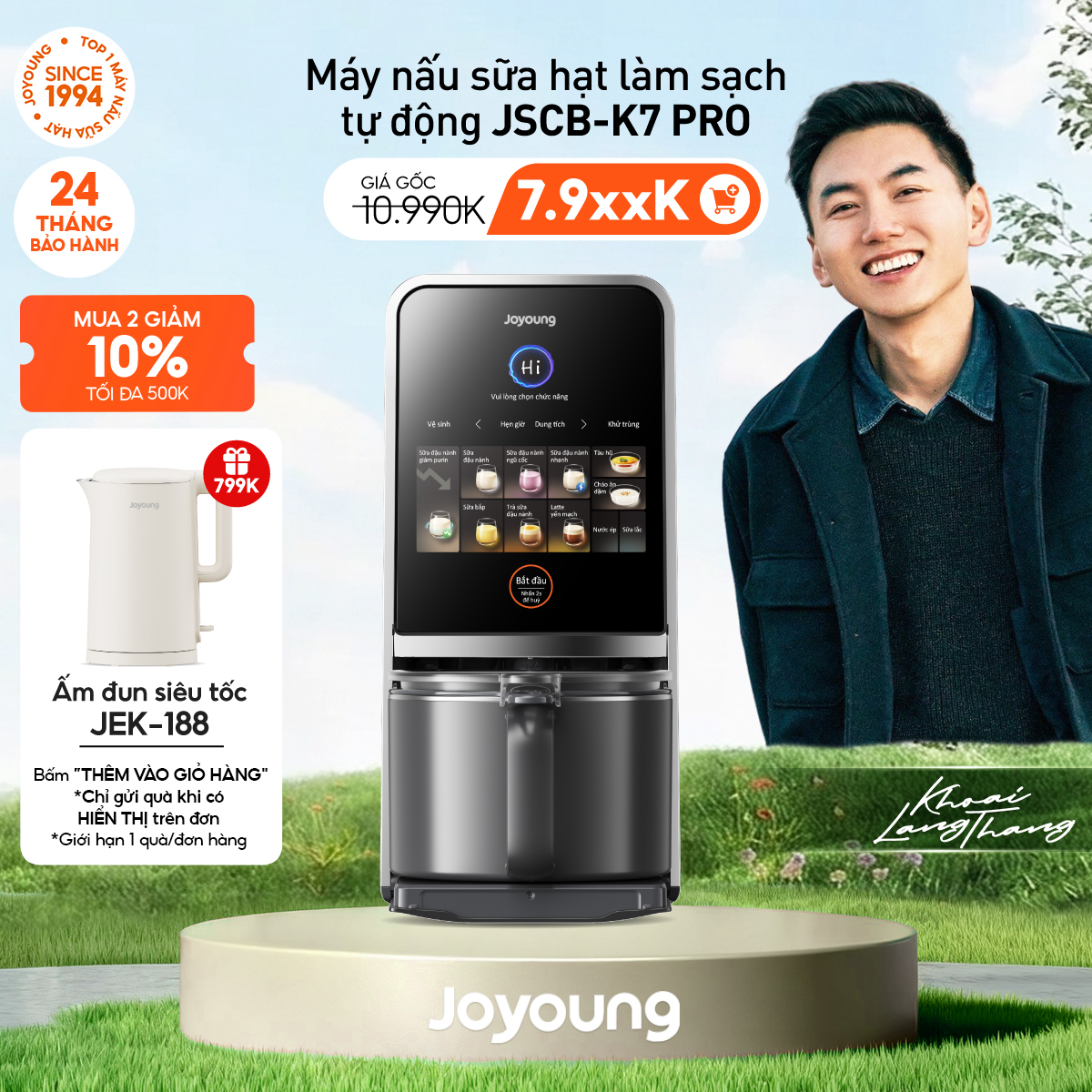 Máy nấu sữa hạt làm sạch tự động Joyoung JSCB-K7 PRO