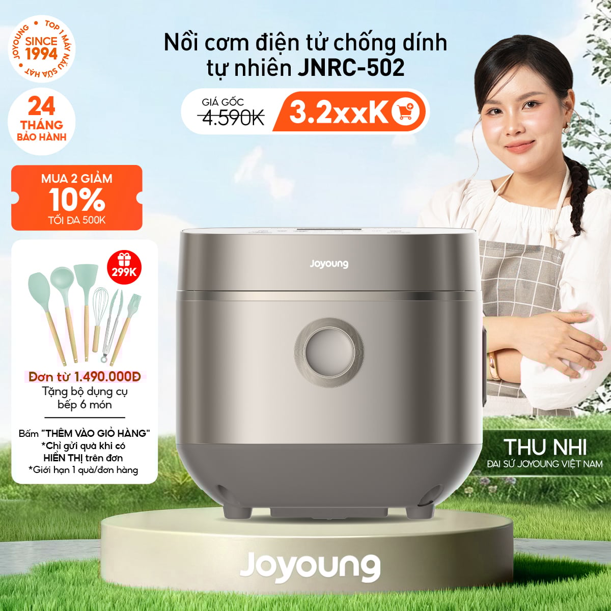 Nồi cơm điện tử chống dính tự nhiên Joyoung JNRC-502