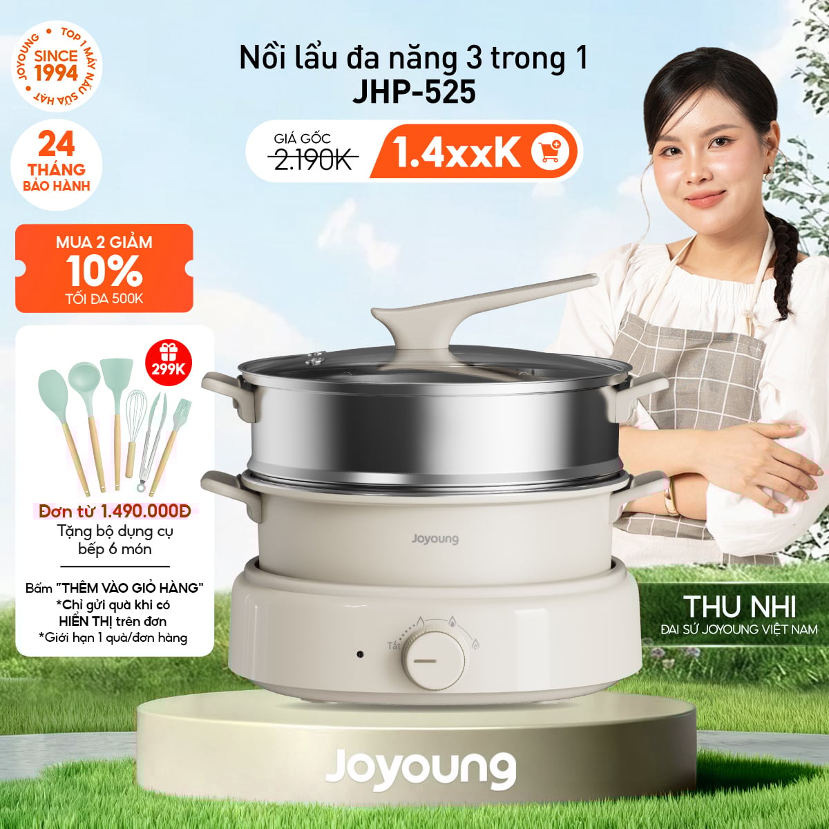 Nồi lẩu đa năng 3 trong 1 Joyoung JHP-525