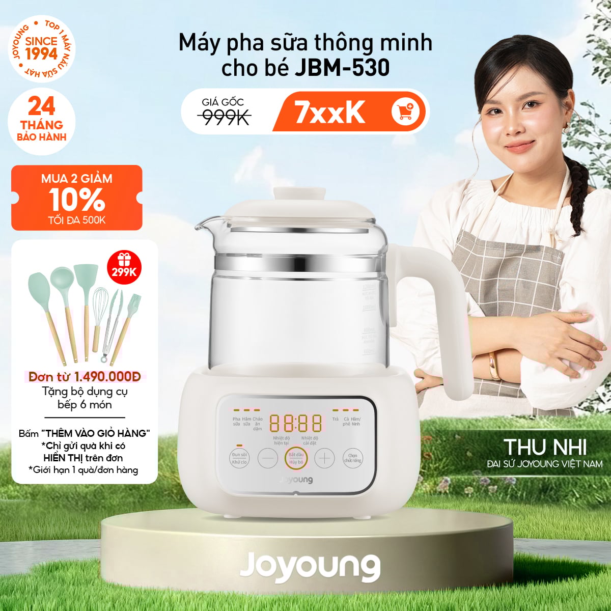 Máy đun nước pha sữa thông minh cho bé Joyoung JBM-530