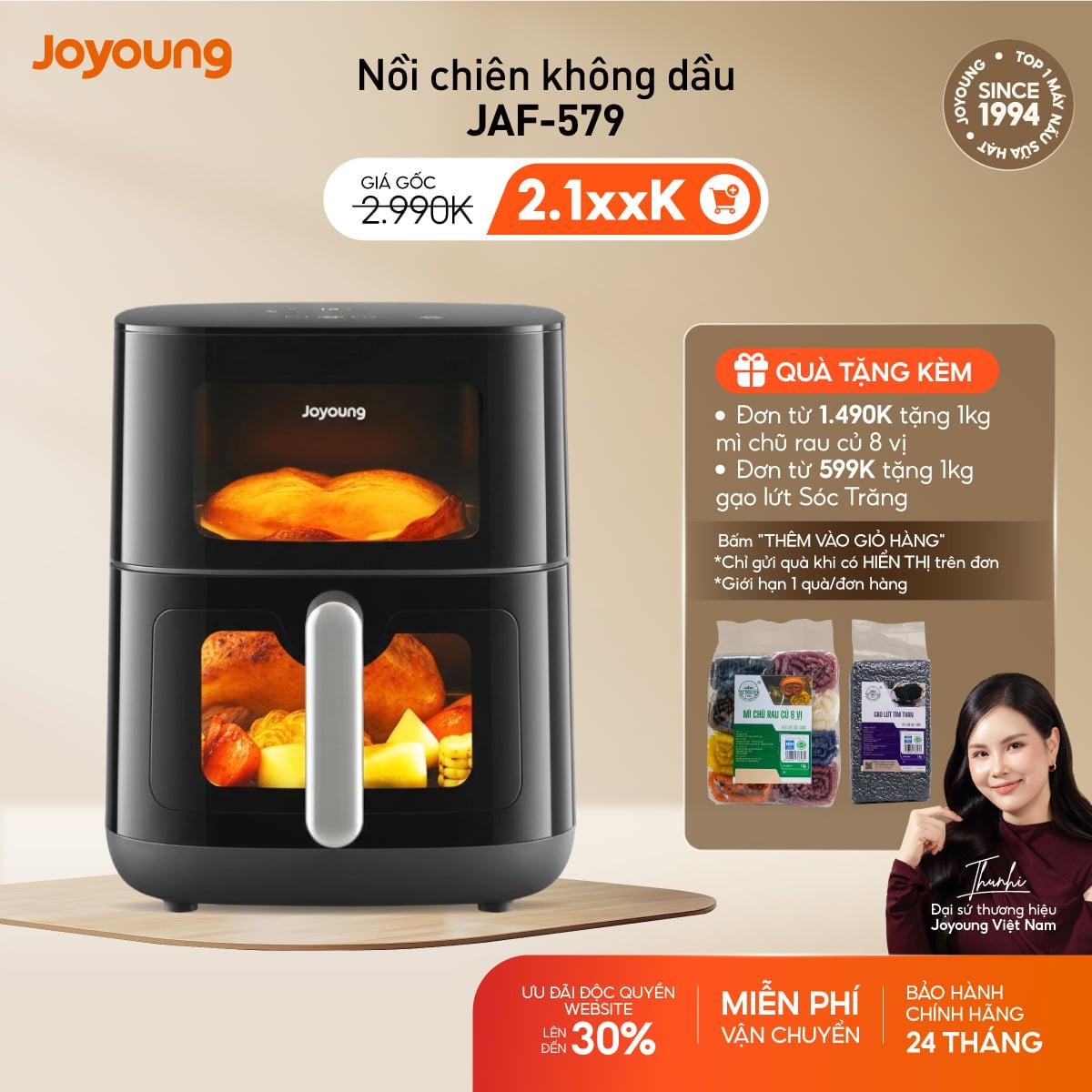 Nồi chiên không dầu cao cấp Joyoung JAF-579