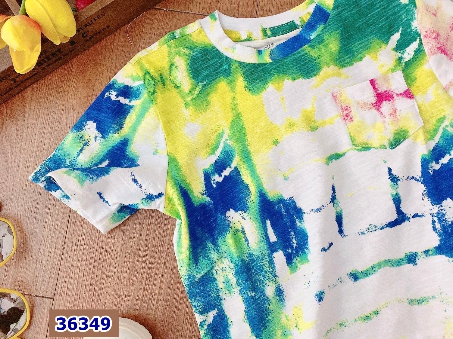 Áo WonderNation nhiều màu loang - size 6-7y