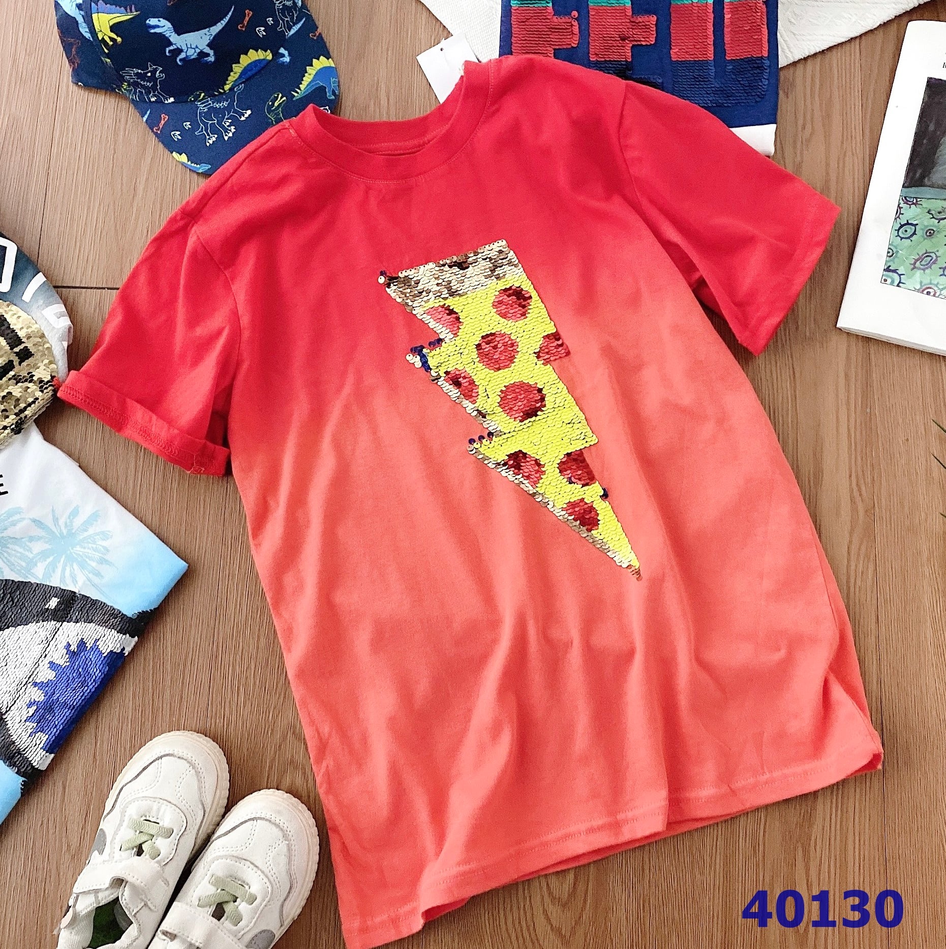 Áo Cherokee đỏ tia sét lật cườm - size 6y