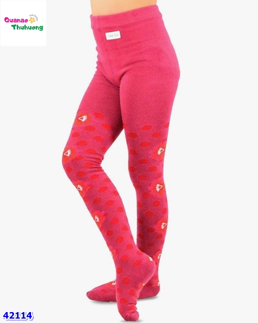 Quần vớ hồng tím hoa đỏ - size 8-10y