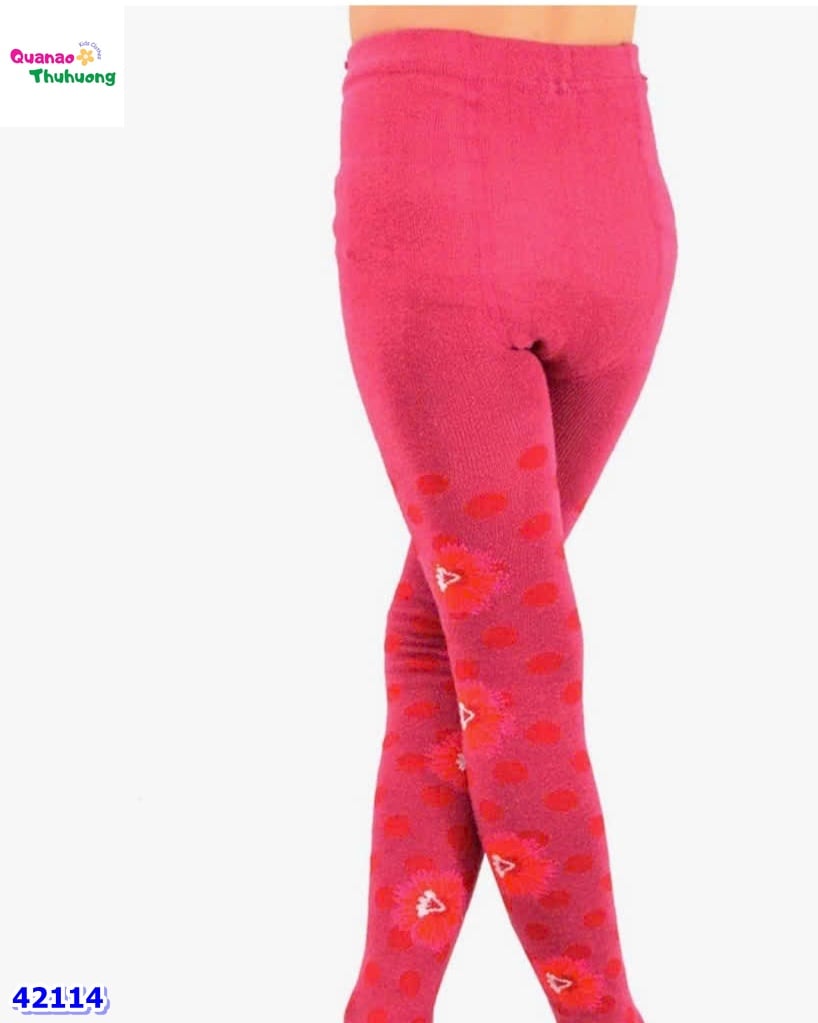 Quần vớ hồng tím hoa đỏ - size 8-10y